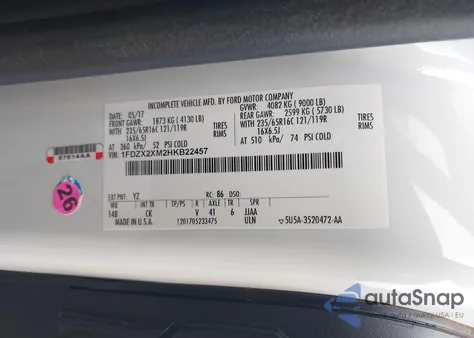 2017 Ford Transit-350 Xl z USA, uszkodzony, nr VIN 1FDZX2XM2HKB22457